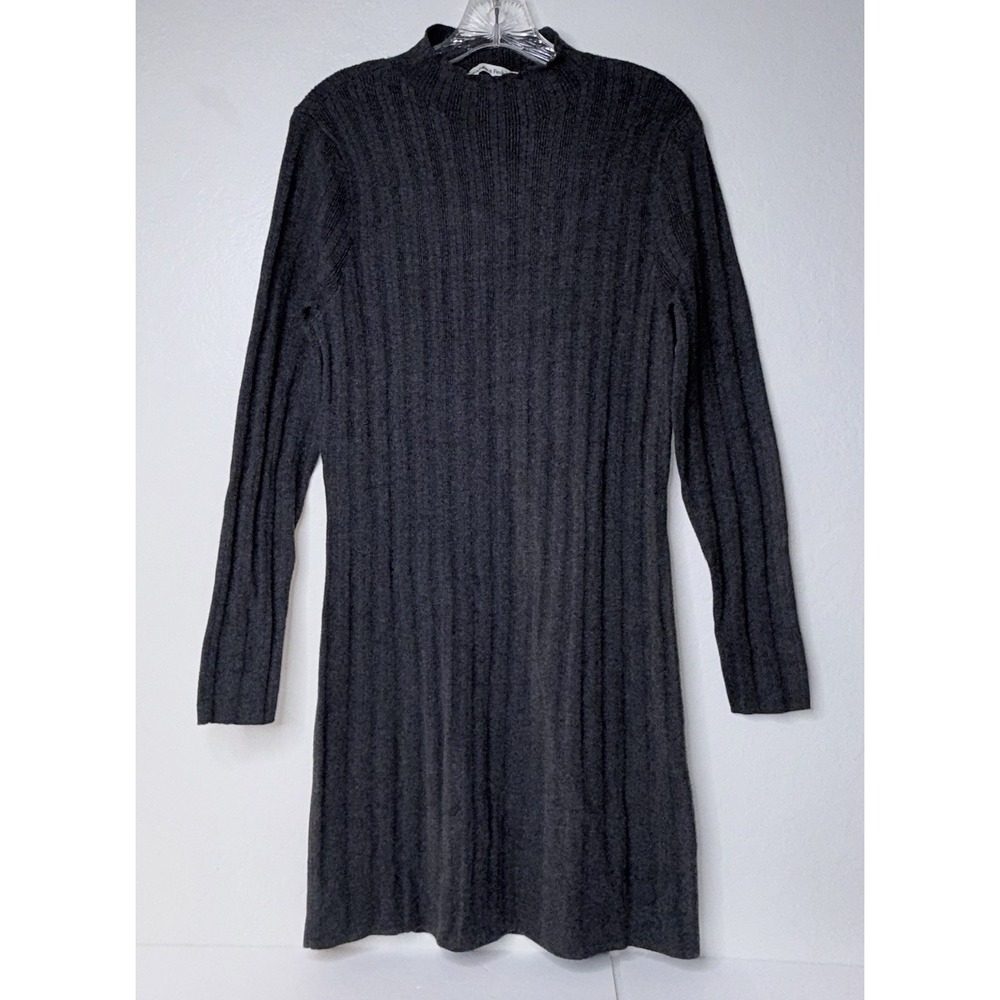 Abercrombie & Fitch Mock Neck Sweater Dress Charcoal Gray Size XL Ribbed Y2K